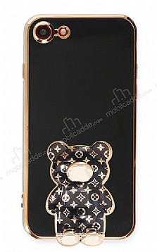 Eiroo iPhone 7 / 8 Lks Ay Standl Siyah Silikon Klf