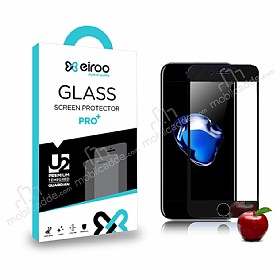 Eiroo iPhone 7 Plus / 8 Plus n + Arka Tempered Glass Ayna Siyah Cam Ekran Koruyucu