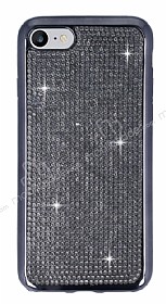 Eiroo iPhone 7 / 8 Tal Siyah Silikon Klf