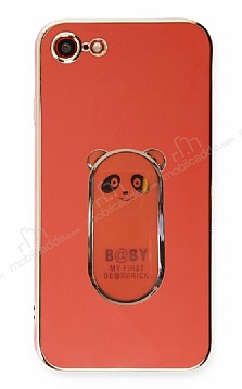 Eiroo iPhone SE 2020 Baby Panda Standl Krmz Silikon Klf