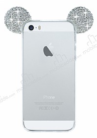 iPhone SE / 5 / 5S Tal Kulakl Silver Silikon Klf