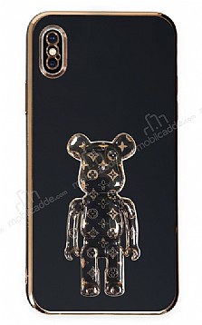 Eiroo iPhone X / XS Bearbrick Standl Siyah Silikon Klf