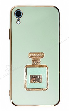 Eiroo iPhone XR Aynal Parfm Standl Yeil Silikon Klf