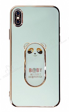 Eiroo iPhone XS Max Baby Panda Standl Yeil Silikon Klf