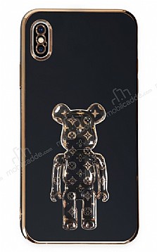 Eiroo iPhone XS Max Bearbrick Standl Siyah Silikon Klf