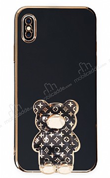 Eiroo iPhone XS Max Lks Ay Standl Siyah Silikon Klf