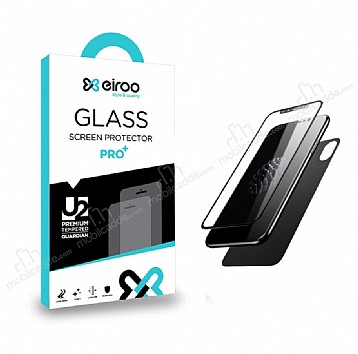 Eiroo iPhone XS Max n + Arka Full Tempered Glass Siyah Cam Ekran Koruyucu