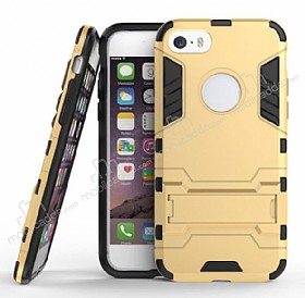 Eiroo Iron Armor iPhone SE / 5 / 5S Standl Ultra Koruma Gold Klf