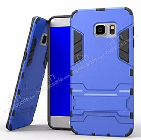 Eiroo Iron Armor Samsung Galaxy S7 Edge Standl Ultra Koruma Mavi Klf