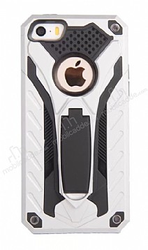Eiroo Iron Care iPhone SE / 5 / 5S Standl Ultra Koruma Silver Klf