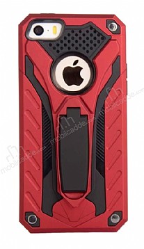 Eiroo Iron Care iPhone SE / 5 / 5S Standl Ultra Koruma Krmz Klf