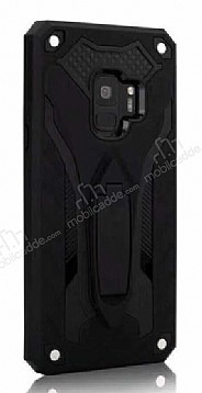 Eiroo Iron Care Samsung Galaxy S9 Plus Standl Ultra Koruma Siyah Klf