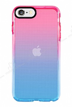 Eiroo Jelly iPhone 7 / 8 Mavi-Pembe Silikon Klf