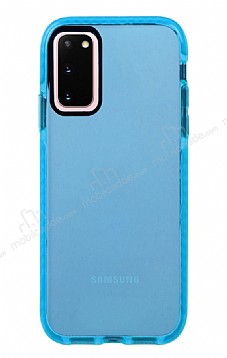 Eiroo Jelly Samsung Galaxy S20 Mavi Silikon Klf