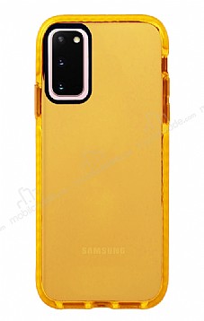 Eiroo Jelly Samsung Galaxy S20 Turuncu Silikon Klf