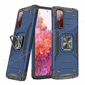 Eiroo Kickstand Samsung Galaxy S20 FE Ultra Koruma Mavi Klf