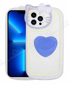 Eiroo Kitty iPhone 12 Pro Max Kedi Figrl Tutuculu Mavi Silikon Klf