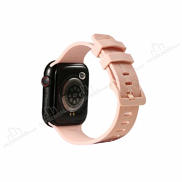 Eiroo KRD-23 Apple Watch 7 Pembe Silikon Kordon (41 mm)