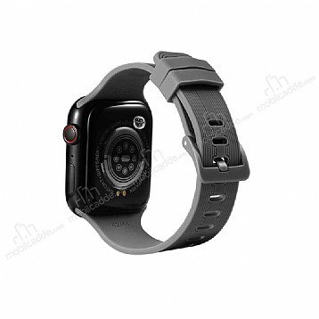 Eiroo KRD-23 Apple Watch 7 Gri Silikon Kordon (41 mm)