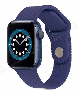 Eiroo KRD-37 Apple Watch 6 Lacivert Silikon Kordon 44mm