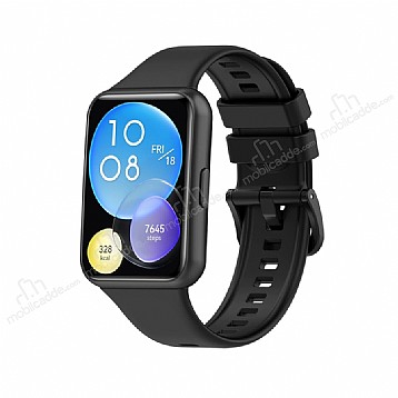 Eiroo KRD-43 Huawei Watch Fit 2 Siyah Silikon Kordon