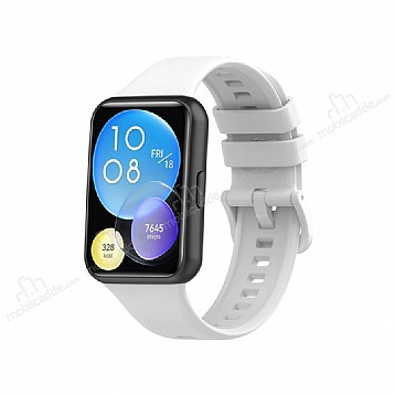 Eiroo KRD-43 Huawei Watch Fit 2 Beyaz Silikon Kordon