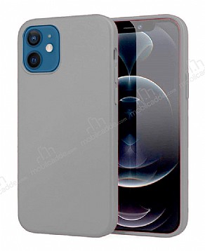 Eiroo Lansman iPhone 12 Mini 5.4 in Gri Silikon Klf