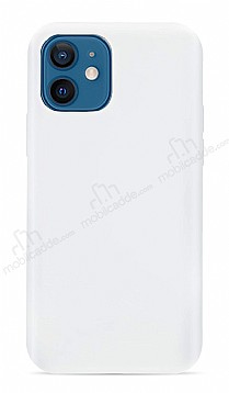 Eiroo Lansman iPhone 12 Mini 5.4 in Beyaz Silikon Klf