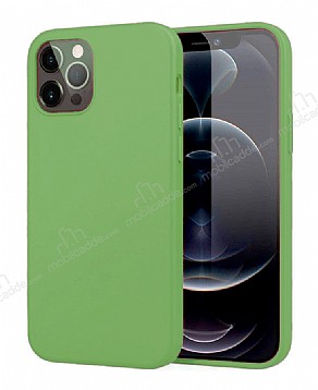 Eiroo Lansman iPhone 12 Pro Max 6.7 in Yeil Silikon Klf