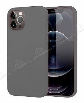 Eiroo Lansman iPhone 12 Pro Max 6.7 in Gri Silikon Klf
