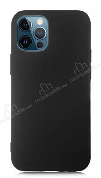 Eiroo Lansman iPhone 12 Pro Max 6.7 in Siyah Silikon Klf