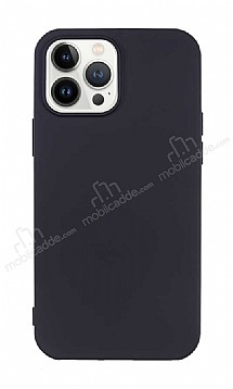 Eiroo Lansman iPhone 13 Pro Max 6.7 in Siyah Silikon Klf