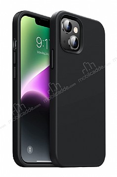 Eiroo Lansman iPhone 14 Plus Siyah Silikon Klf