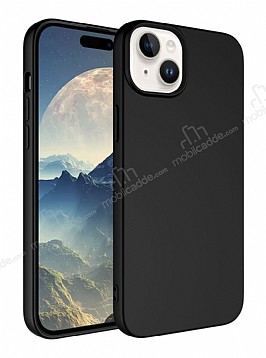 Eiroo Lansman iPhone 15 Plus Siyah Silikon Klf