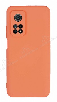 Eiroo Lansman Xiaomi Mi 10T Kamera Korumal Turuncu Silikon Klf