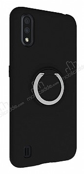 Eiroo Lansman Samsung Galaxy A01 Selfie Yzkl Siyah Silikon Klf