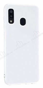 Eiroo Lansman Samsung Galaxy A20 / A30 Beyaz Silikon Klf