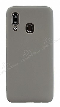 Eiroo Lansman Samsung Galaxy A20 / A30 Gri Silikon Klf