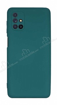 Eiroo Lansman Samsung Galaxy M51 Kamera Korumal Yeil Silikon Klf