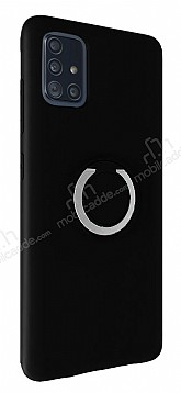 Eiroo Lansman Samsung Galaxy A71 Selfie Yzkl Siyah Silikon Klf