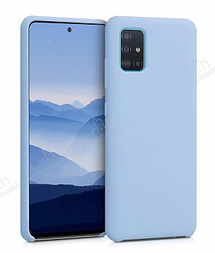 Eiroo Lansman Samsung Galaxy A71 Ak Mavi Silikon Klf