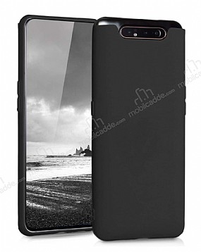 Eiroo Lansman Samsung Galaxy A80 Siyah Silikon Klf