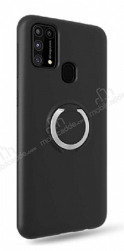 Eiroo Lansman Samsung Galaxy M31 Selfie Yzkl Siyah Silikon Klf
