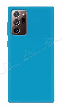 Eiroo Lansman Samsung Galaxy Note 20 Mavi Silikon Klf