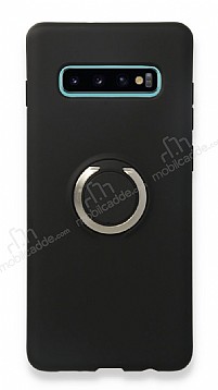 Eiroo Lansman Samsung Galaxy S10 Plus Selfie Yzkl Siyah Silikon Klf