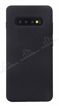 Eiroo Lansman Samsung Galaxy S10 Plus Siyah Silikon Klf