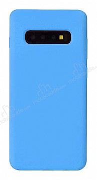 Eiroo Lansman Samsung Galaxy S10 Plus Mavi Silikon Klf