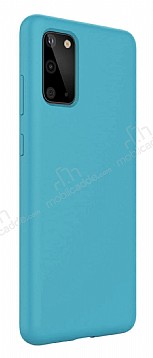 Eiroo Lansman Samsung Galaxy S20 Plus Mavi Silikon Klf