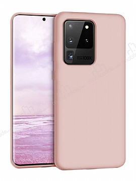 Eiroo Lansman Samsung Galaxy S20 Ultra Pembe Silikon Klf