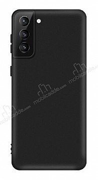 Eiroo Lansman Samsung Galaxy S21 FE Siyah Silikon Klf